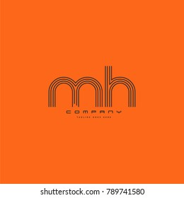 Letters M & H joint logo icon. Stroke letter vector element.