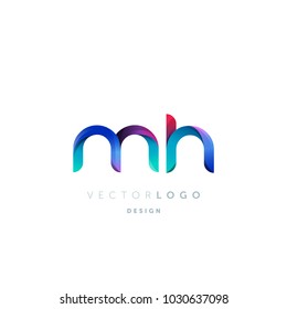 Letters M H, M & H logo, multi colour letters icon vector template.

