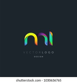 Letters M I, M & I logo, multi colour letters icon vector template.

