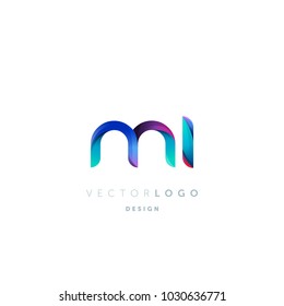 Letters M I, M & I logo, multi colour letters icon vector template.

