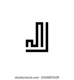 the letters M and J are square simple symbol logo  vector