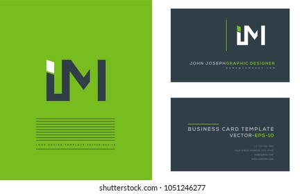 Letters I M, I & M joint logo icon with business card vector template.