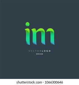 Letters I & M joint logo icon vector element.