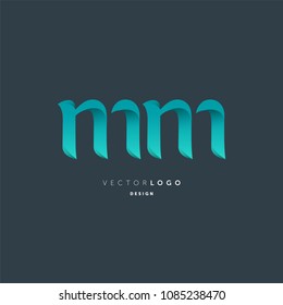 Letters M M joint logo icon vector element.