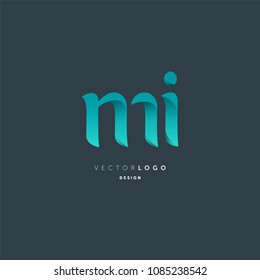 Letters M I joint logo icon vector element.