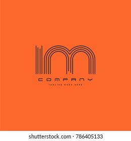 Letters I & M joint logo icon. Stroke letter vector element.