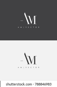 Letters A & M joint logo icon vector element.
