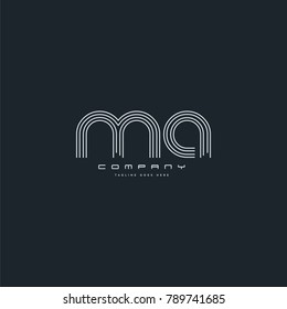Letters M & A joint logo icon. Stroke letter vector element.