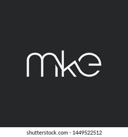 Letters M K E Joint logo icon vector element.