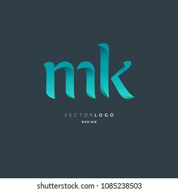 Letters M K joint logo icon vector element.