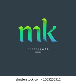 Letters M K joint logo icon vector element.