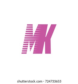 letters m k speed design logo vector