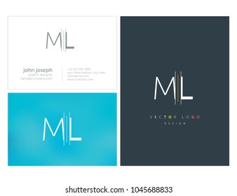 Letters M & L joint logo icon with business card vector template.
