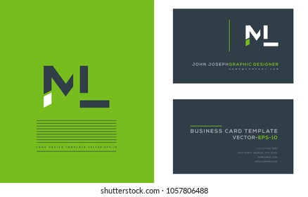 Letters M L, M & L joint logo icon with business card vector template.