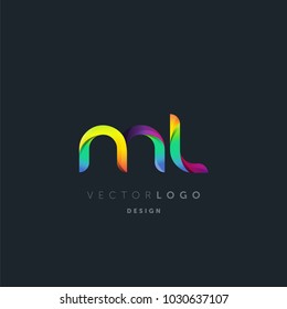 Letters M L, M & L logo, multi colour letters icon vector template.

