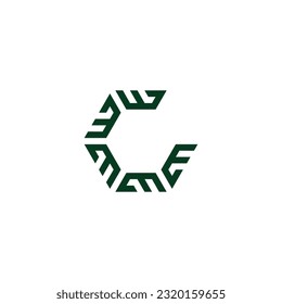 Letters m, letter G hexagon geometric symbol simple logo vector