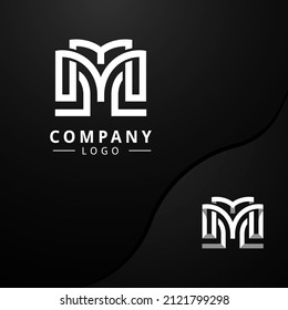 Letters m line logo design. Linear minimal stylish emblem. Luxury elegant vector element. Premium business logotype. Graphic alphabet symbol for corporate business identity