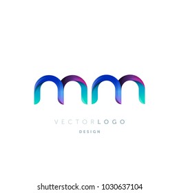 Letters M M, M & M logo, multi colour letters icon vector template.


