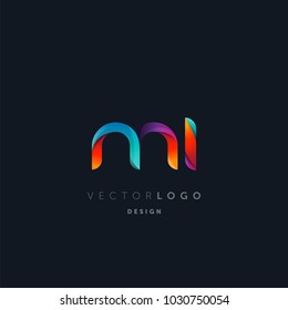Letters M I logo, multi colour letters icon vector template.