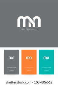 Letters M & N logo, icon with business card vector template.