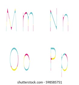 Letters M, N, O, P colored