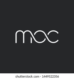 Letters M O C Joint logo icon vector element.