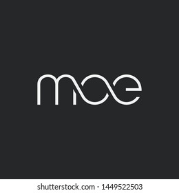 Letters M O E Joint logo icon vector element.