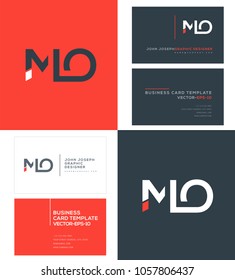 Letters M O, M & O joint logo icon with business card vector template.