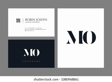 Letters M O, M & O joint logo icon with business card vector template.