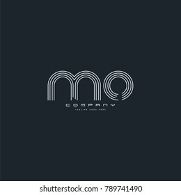 Letters M & O joint logo icon. Stroke letter vector element.
