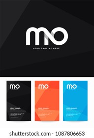 Letters M & O logo, icon with business card vector template.