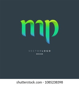 Letters M P joint logo icon vector element.