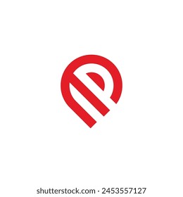 letters M and P simple location vector logo symbol