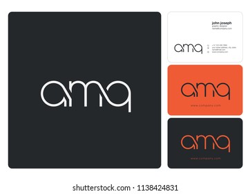 Letters A M Q Joint logo icon with business card vector template.