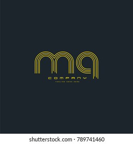 Letters M & Q joint logo icon. Stroke letter vector element.