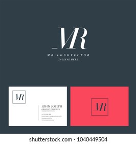 Letters M R, M & R joint logo icon with business card vector template.