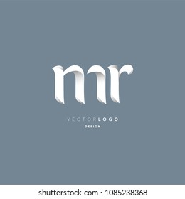 Letters M R joint logo icon vector element.