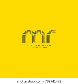 Letters M & R joint logo icon. Stroke letter vector element.