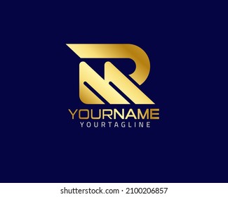 Logotipo de las letras M R,diseño de logotipo completamente vectorial y personalizado