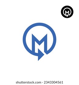 Letters M Reset arrow or any Re- logo design