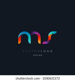 Letters M S, M & S logo, multi colour letters icon vector template.

