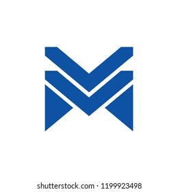 letters m stripes geometric logo 