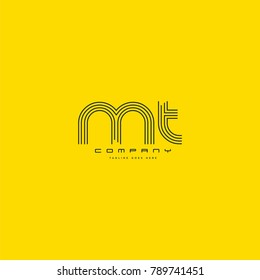 Letters M & T joint logo icon. Stroke letter vector element.