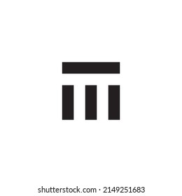 Letters M and T outline square symbol simple logo vector