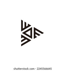 Letters m triangles, round geometric symbol simple logo vector