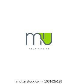 Letters M & U joint logo icon vector template.