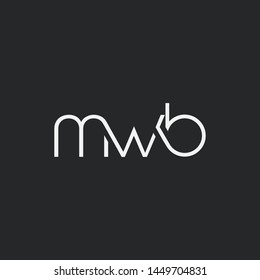 Letters M W B Joint logo icon vector element.