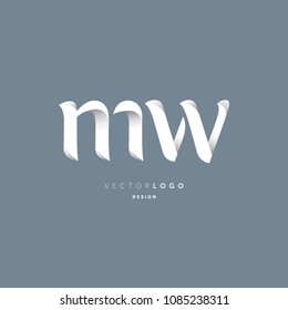 Letters M W joint logo icon vector element.