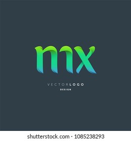 Letters M X joint logo icon vector element.