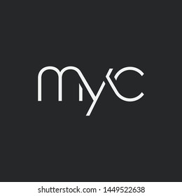 Letters M Y C Joint logo icon vector element.